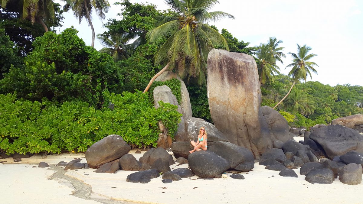 Mahe beach Seychelles yoga
